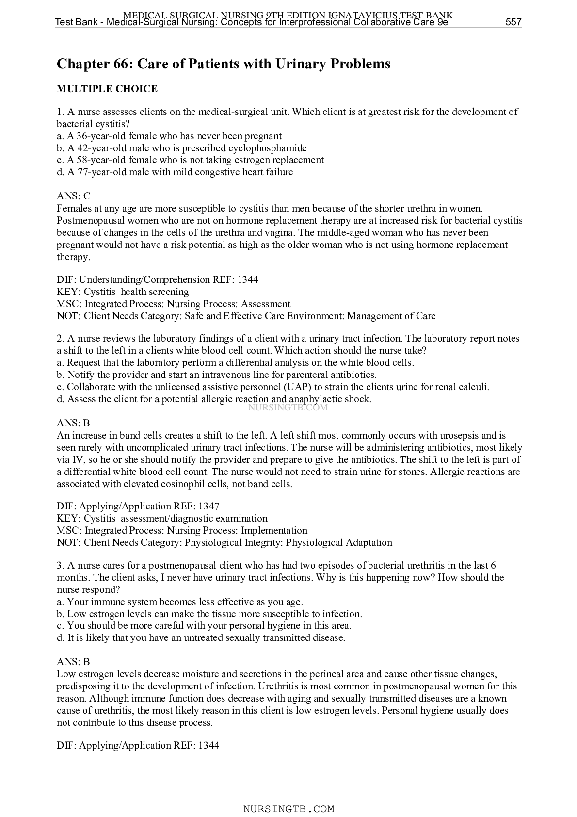 Preview image for Chapter 66: Care of Patients with Urinary Problems